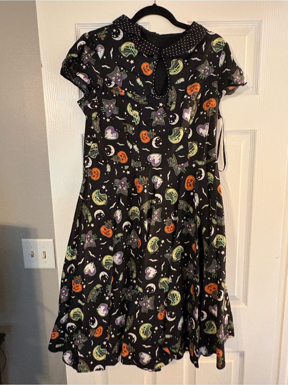 Hell Bunny Black Halloween Print Fit-and-Flare Dress
